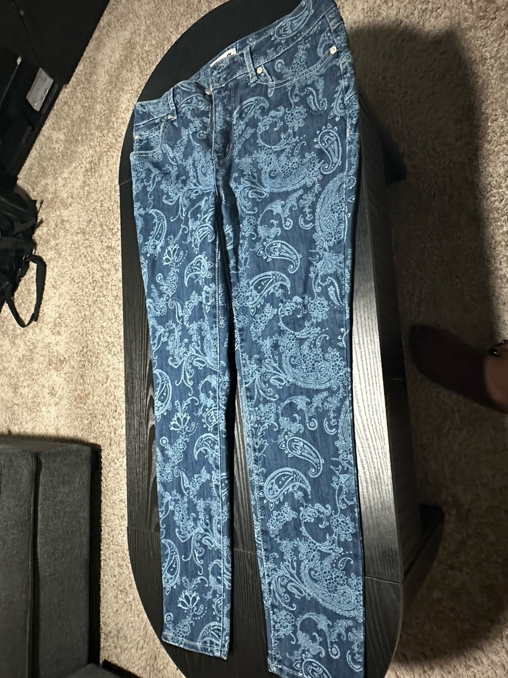 Seven7 Paisley Skinny Jeans Women’s Size 6 Blue Stretch Denim Retro Boho - Picture 4 of 7